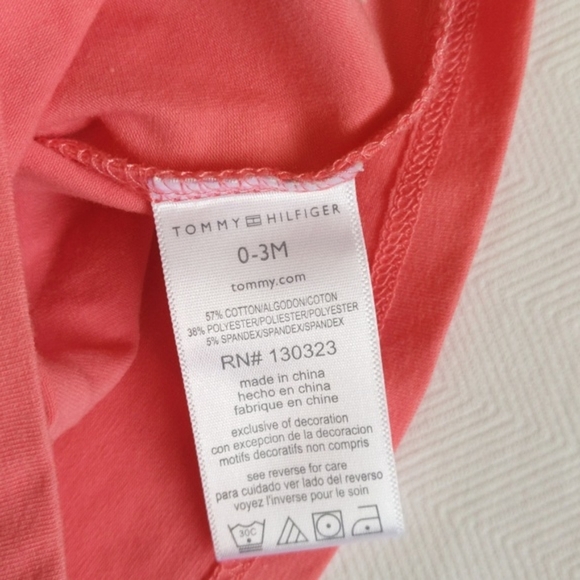 tommy hilfiger coral ruffle top 0-3 months baby girl - Picture 5 of 5